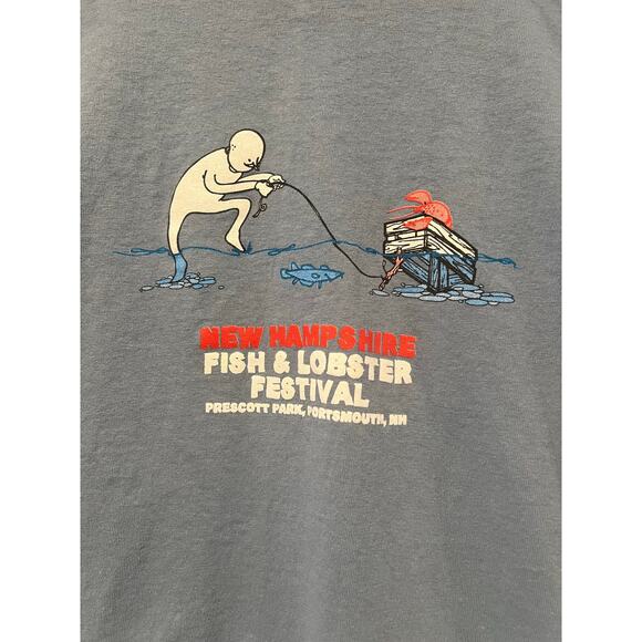 Men's T-Shirt NH Fish & Lobster Festival Prescott Park Portsmouth, NH Large JL - Picture 2 of 5
